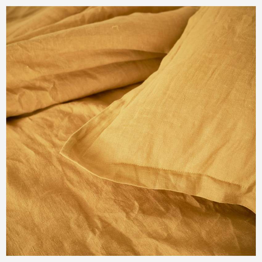 Sábana bajera de lino - 160 x 200 cm - Amarilla