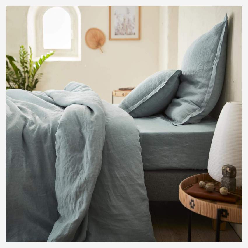Funda de almohada de lino - 50 x 80 cm - Azul claro