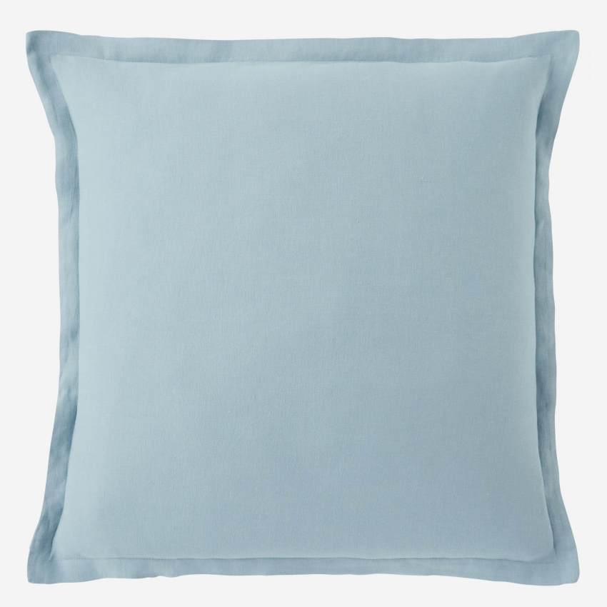 Funda de almohada de lino - 65 x 65 cm - Azul claro