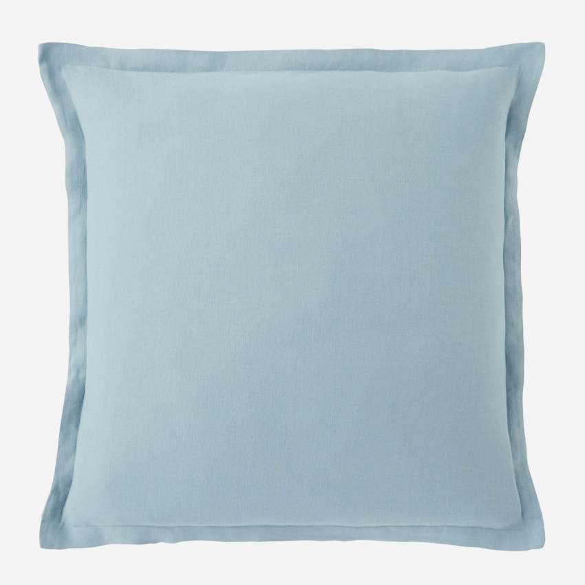 Federa per cuscino in lino - 65 x 65 cm - Blu chiaro