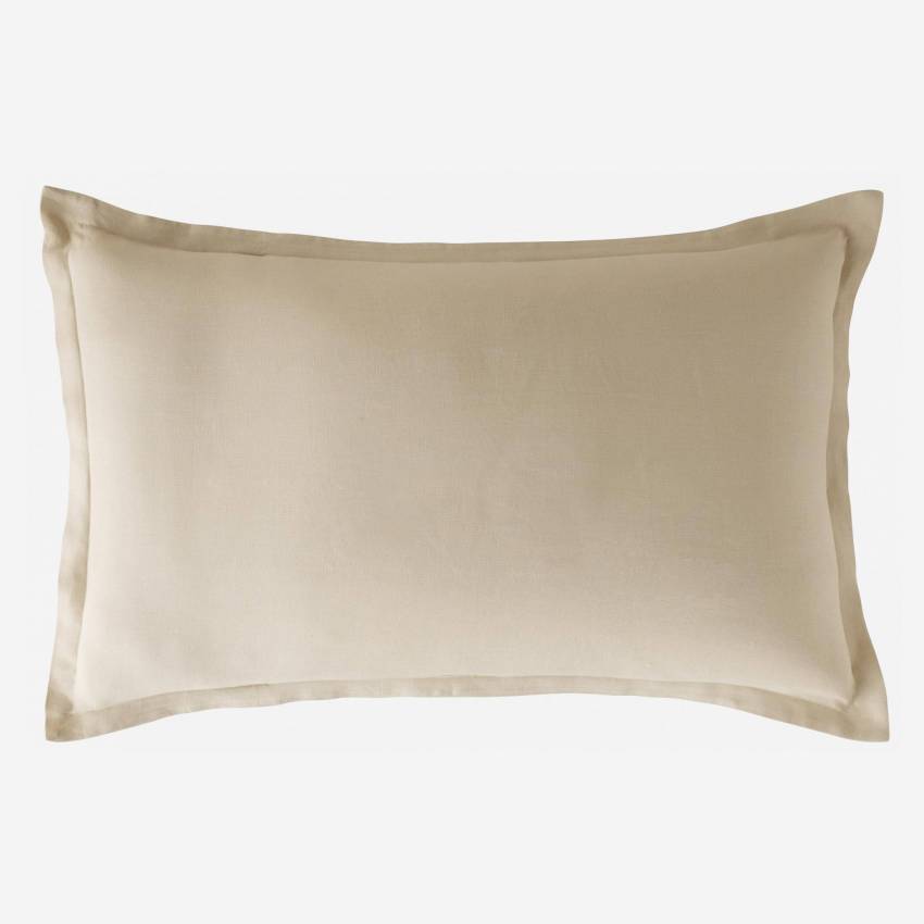 KT032.056 Federa per cuscino 50x50 cm Beige Bianco Cotone Quadrato
