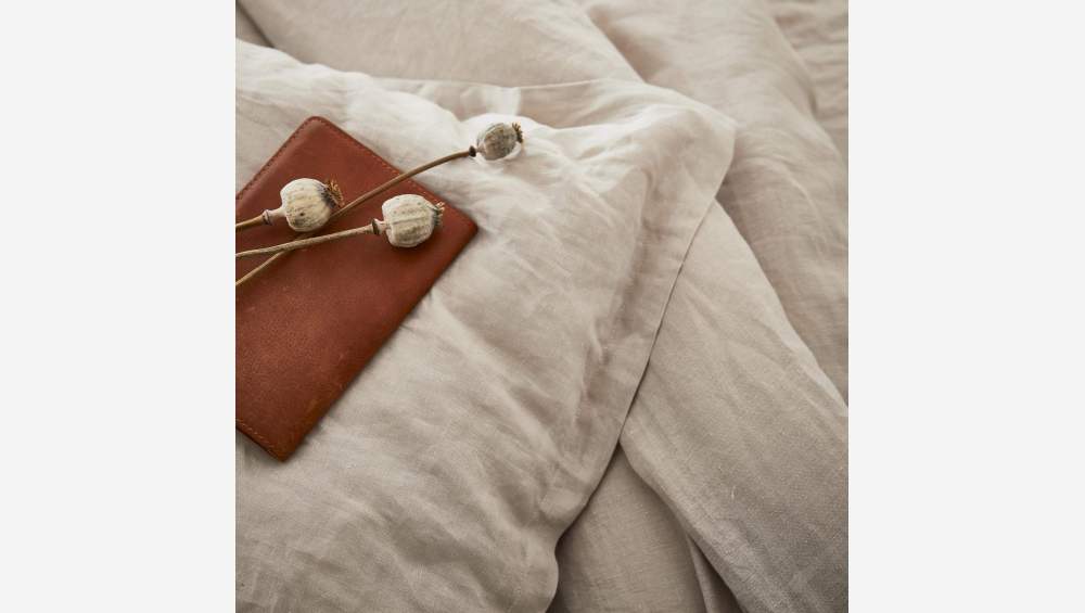 Bettbezug aus Leinen - 240 x 260 cm - Naturfarben