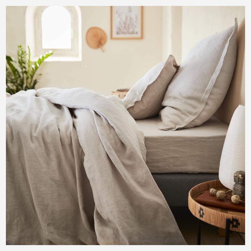 Bettbezug aus Leinen - 220 x 240 cm - Naturfarben