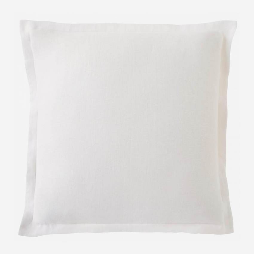 Linen - Federa per cuscino in lino - 65 x 65 cm - Bianco - Habitat