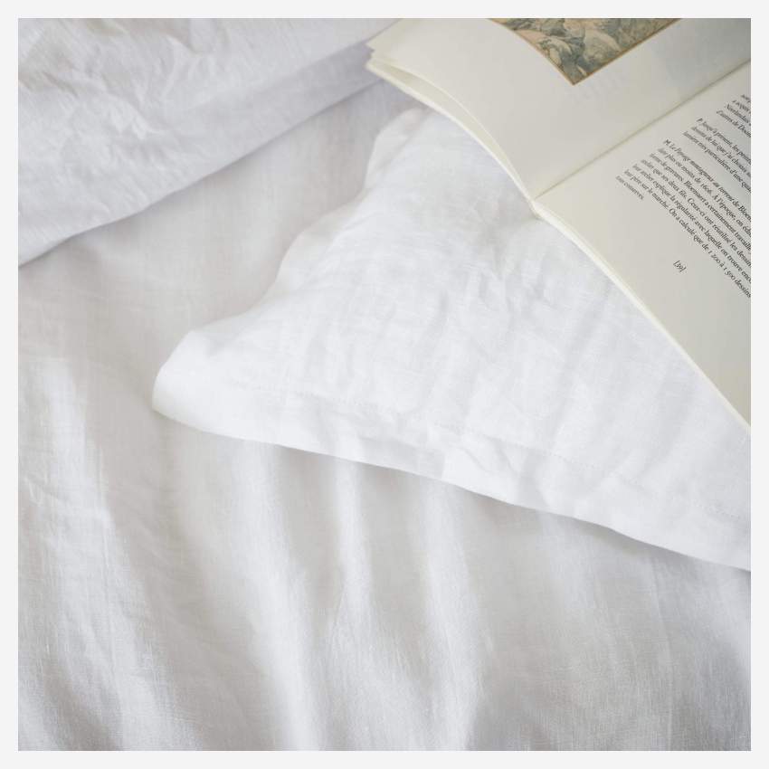 Funda de almohada de lino - 65 x 65 cm - Blanca
