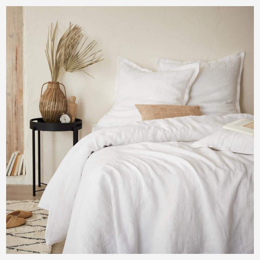 Bettbezug aus Leinen - 240 x 260 cm - Weiß