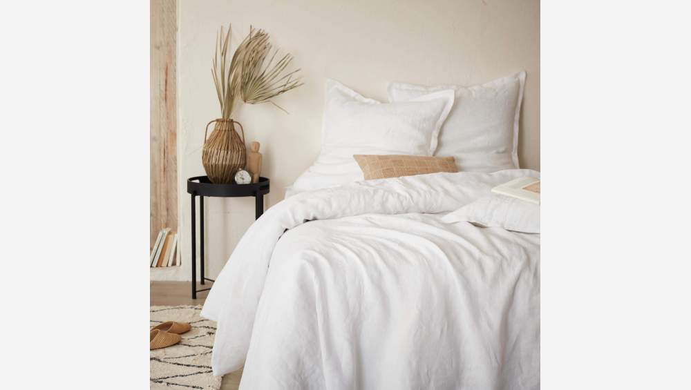 Bettbezug aus Leinen - 220 x 240 cm - Weiß