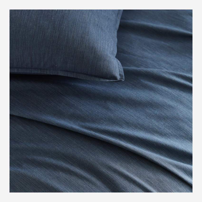 Sábana bajera de algodón - 160 x 200 cm - Azul oscuro