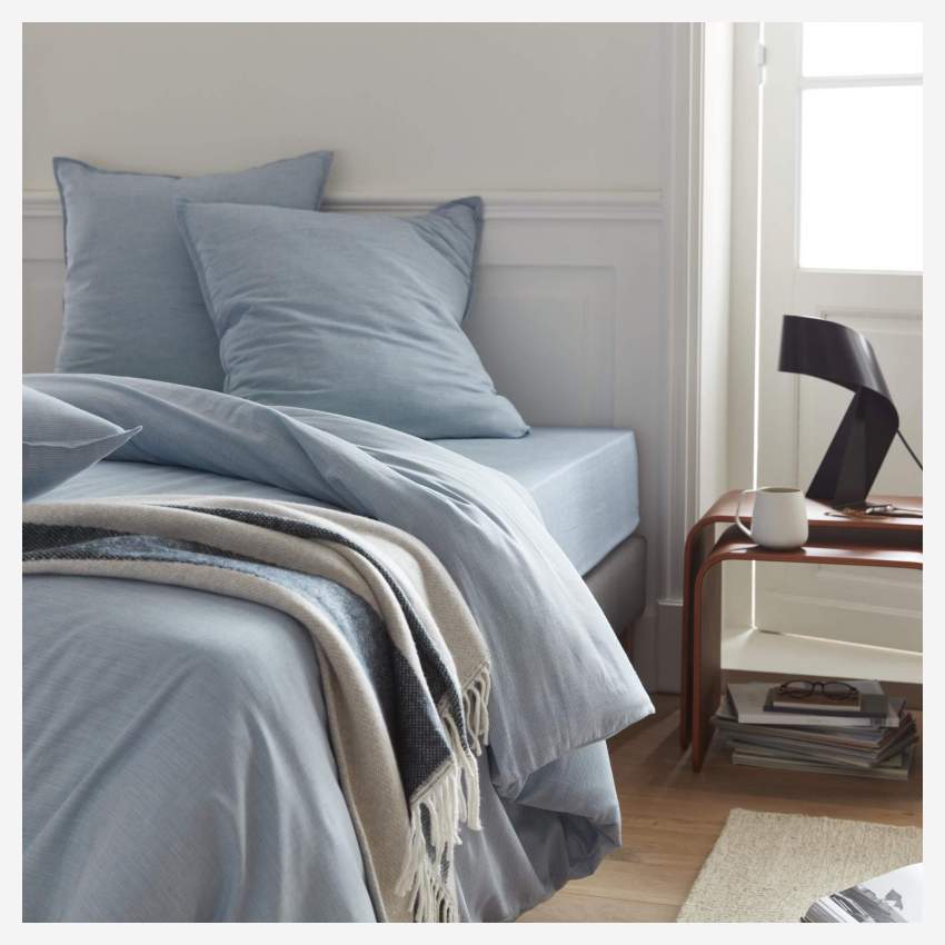 Funda de almohada de algodón - 65 x 65 cm - Azul claro