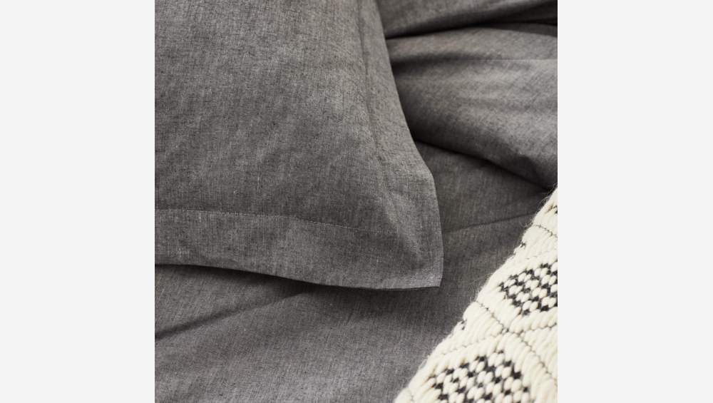 Spannbettlaken aus Baumwolle - 140 x 200 cm - Grau