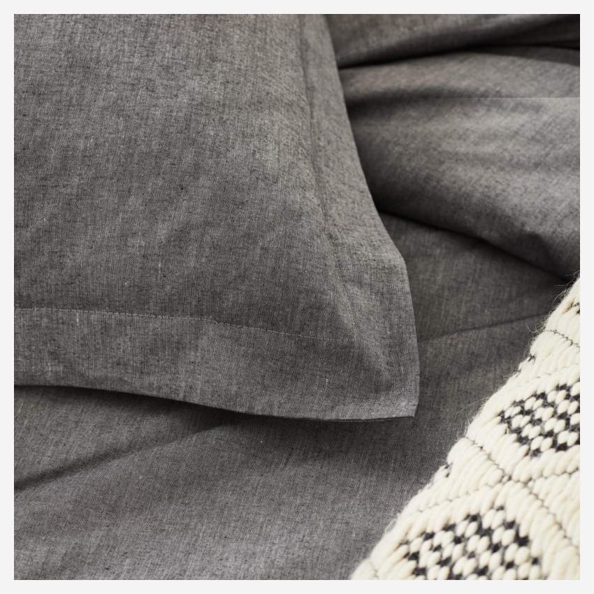 Capa de edredão de algodão - 220 x 240 cm - Cinza