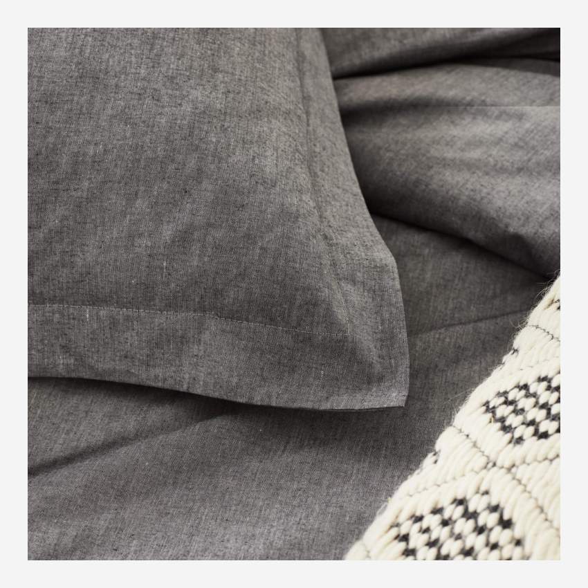 Capa de edredão de algodão - 140 x 200 cm - Cinza