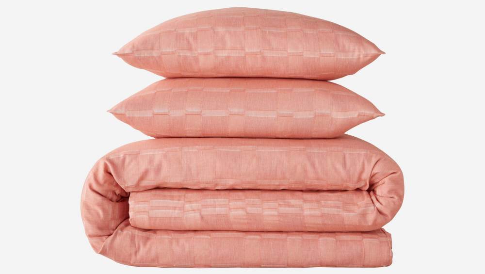 Conjunto de cama em gaze de algodão - 240 x 260 cm + 2 fronhas 65 x 65 cm - Rosa
