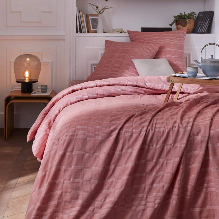 Conjunto de cama em gaze de algodão - 240 x 260 cm + 2 fronhas 65 x 65 cm - Rosa