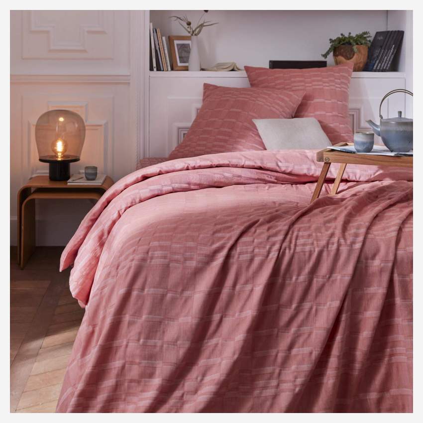 Bettwäscheset aus Baumwollgaze - 240 x 260 cm + 2 Kopfkissenbezüge 65 x 65 cm - Rosa