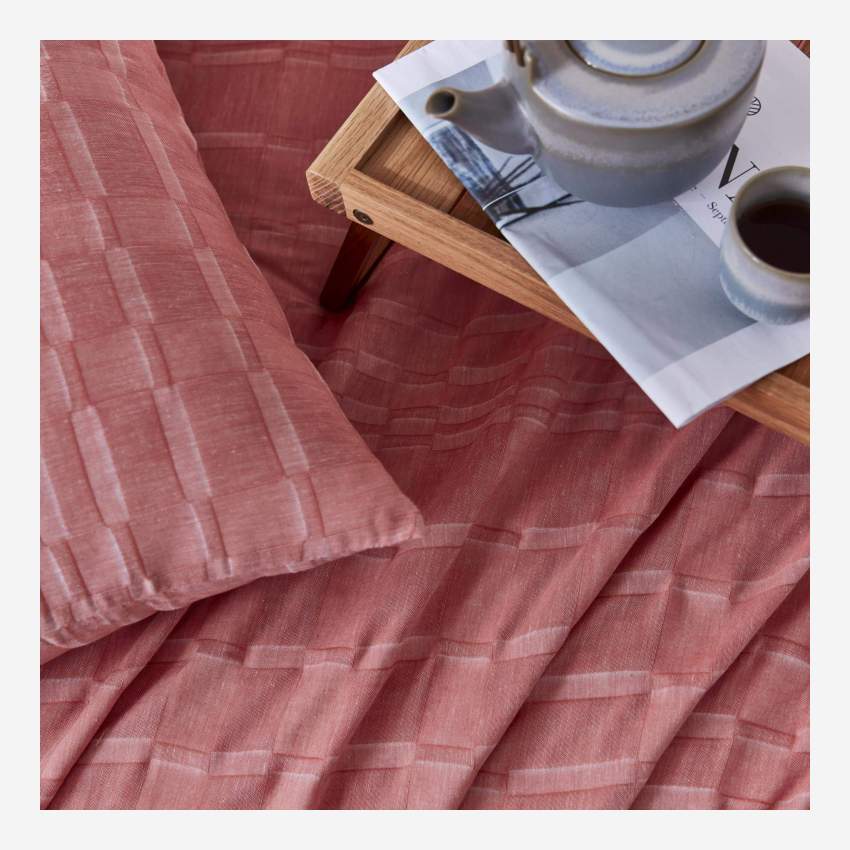 Juego de cama de gasa de algodón - 240 x 260 cm + 2 fundas almohada 65 x 65 cm - Rosa