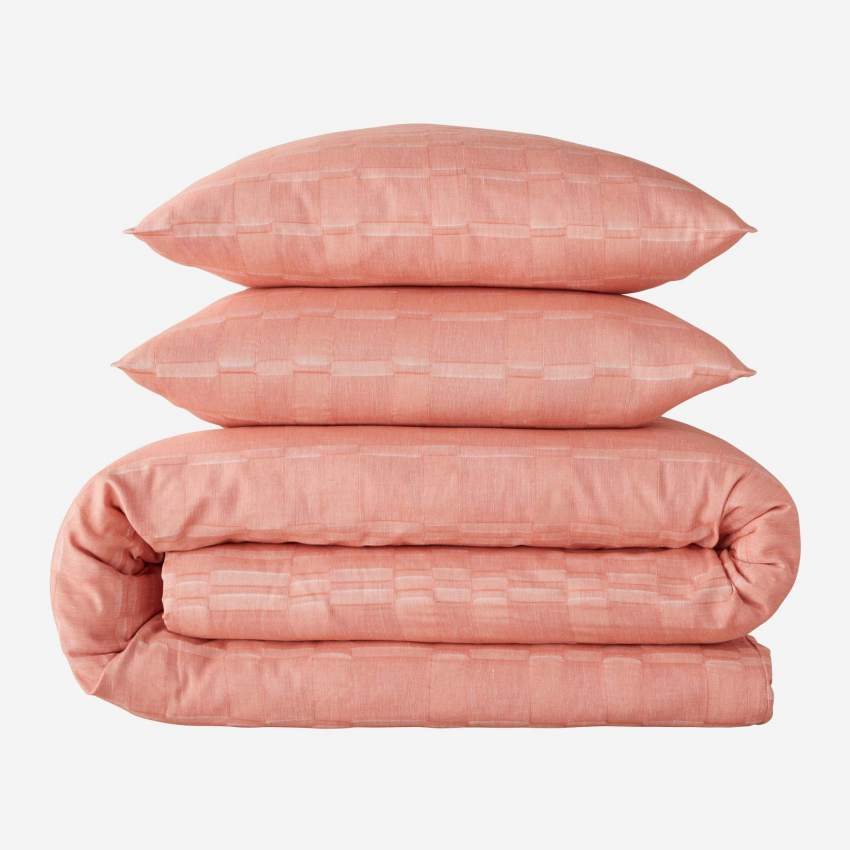 Bettwäscheset aus Baumwollgaze - 220 x 240 cm + 2 Kopfkissenbezüge 65 x 65 cm - Rosa