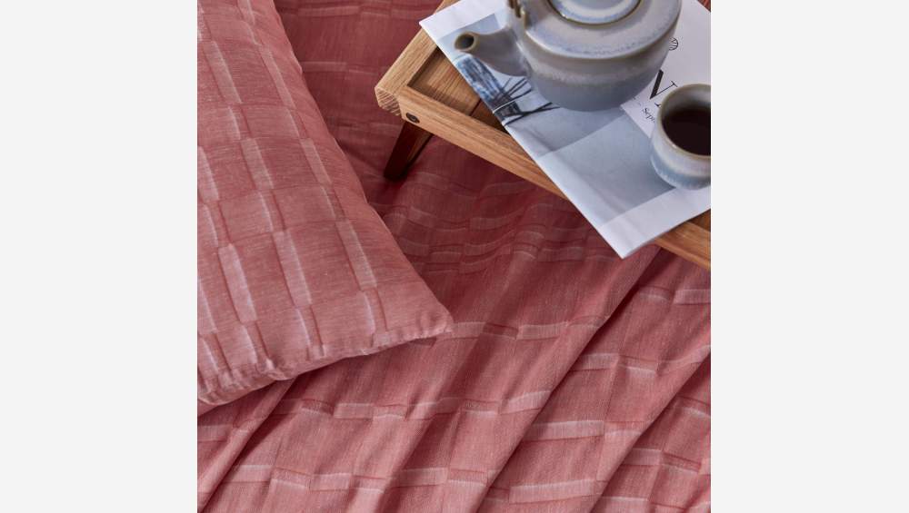 Conjunto de cama em gaze de algodão - 220 x 240 cm + 2 fronhas 65 x 65 cm - Rosa