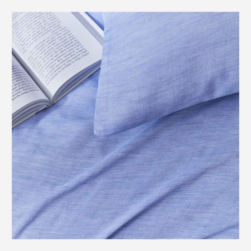 Parure de lit en gaze de coton - 240 x 260 cm - Bleu