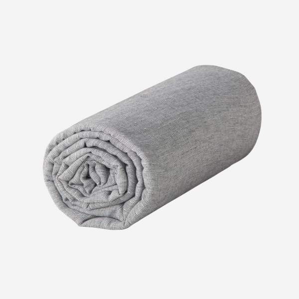 Lençol de baixo em gaze de algodão - 140 x 200 cm - Cinza