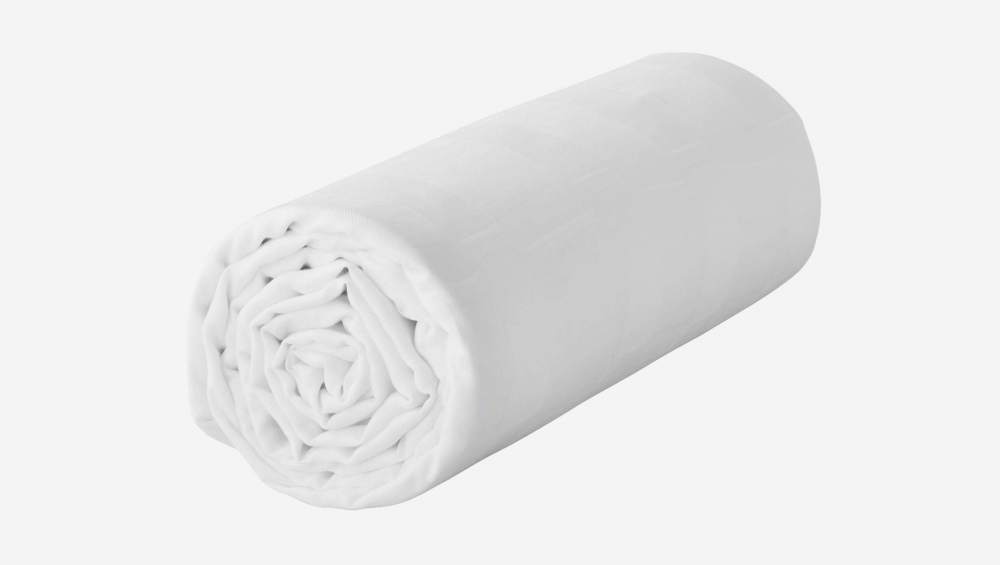 Drap housse en gaze de coton - 160 x 200 cm - Blanc
