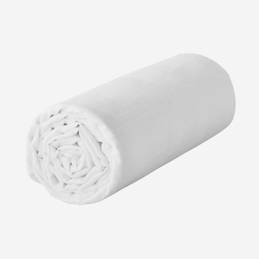 Lençol de baixo em gaze de algodão - 160 x 200 cm - Branco