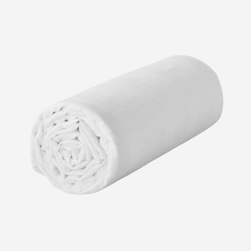 Spannbettlaken aus Baumwollgaze - 160 x 200 cm - Weiß
