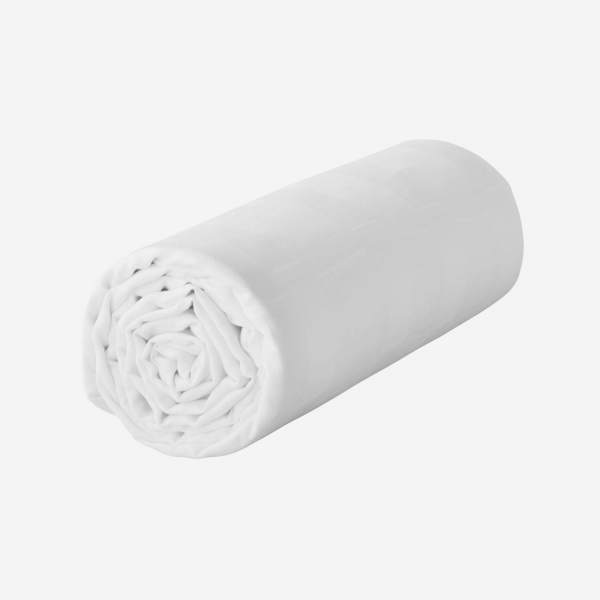 Lençol de baixo em gaze de algodão - 140 x 200 cm - Branco