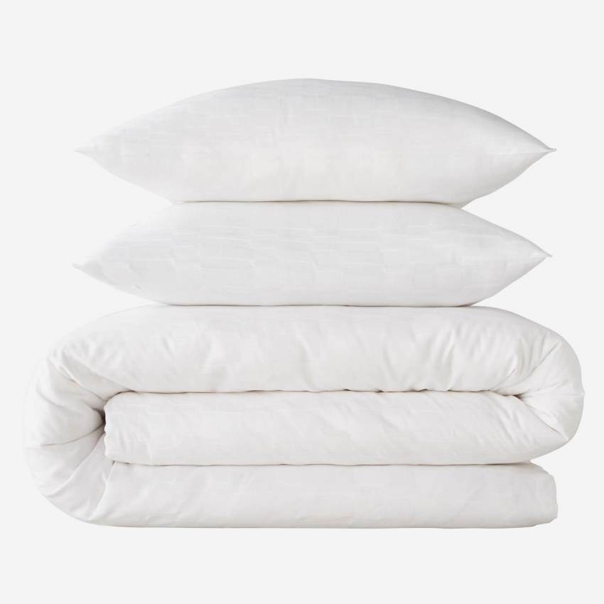 Bettwäscheset aus Baumwollgaze - 240 x 260 cm + 2 Kopfkissenbezüge 65 x 65 cm - Weiß