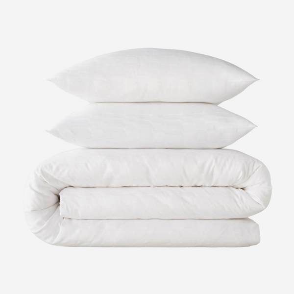 Conjunto de cama em gaze de algodão - 220 x 240 cm + 2 fronhas 65 x 65 cm - Branco