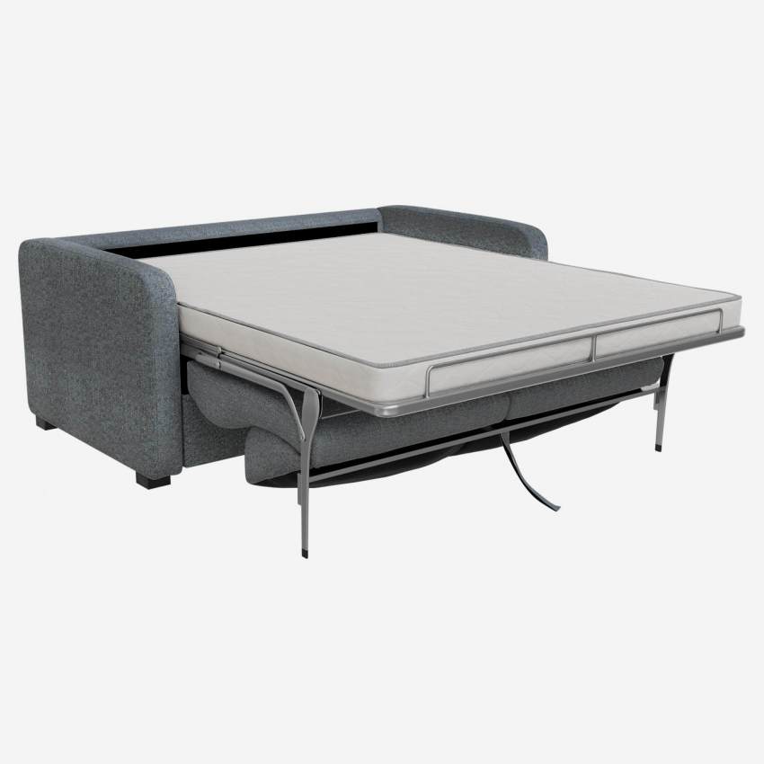 Sofá-cama de tecido 2 lugares com braços finos - Azul cinza