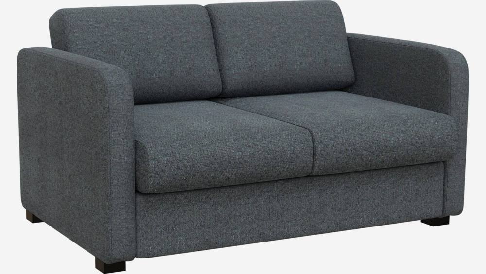 Sofá-cama compacto de tecido com braços finos - Azul cinza
