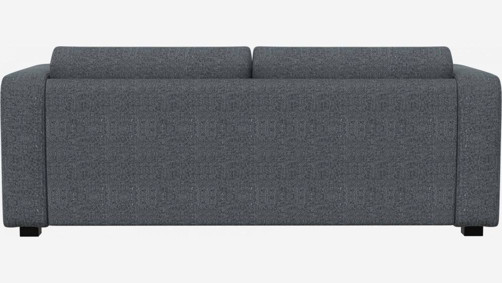 Sofá-cama de 3 lugares c/ ripas de tecido - Azul cinza