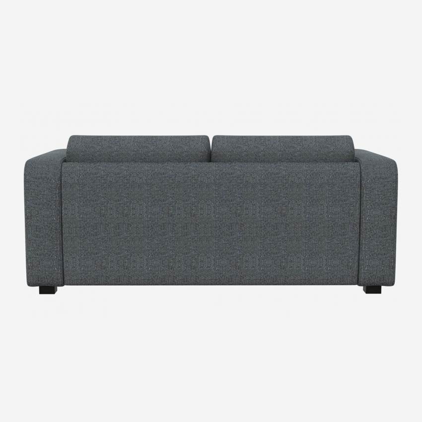 Sofá-cama de 2 lugares c/ ripas de tecido - Azul cinza