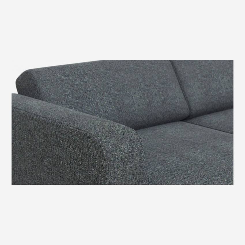 Sofá-cama de 2 lugares c/ ripas de tecido - Azul cinza
