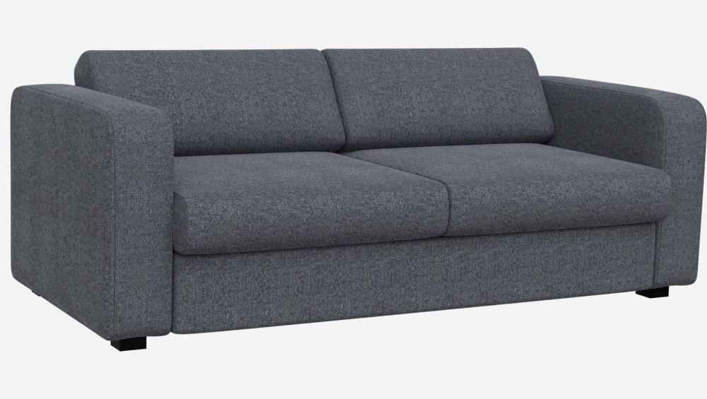 Sofá-cama de tecido 3 lugares - Azul cinza
