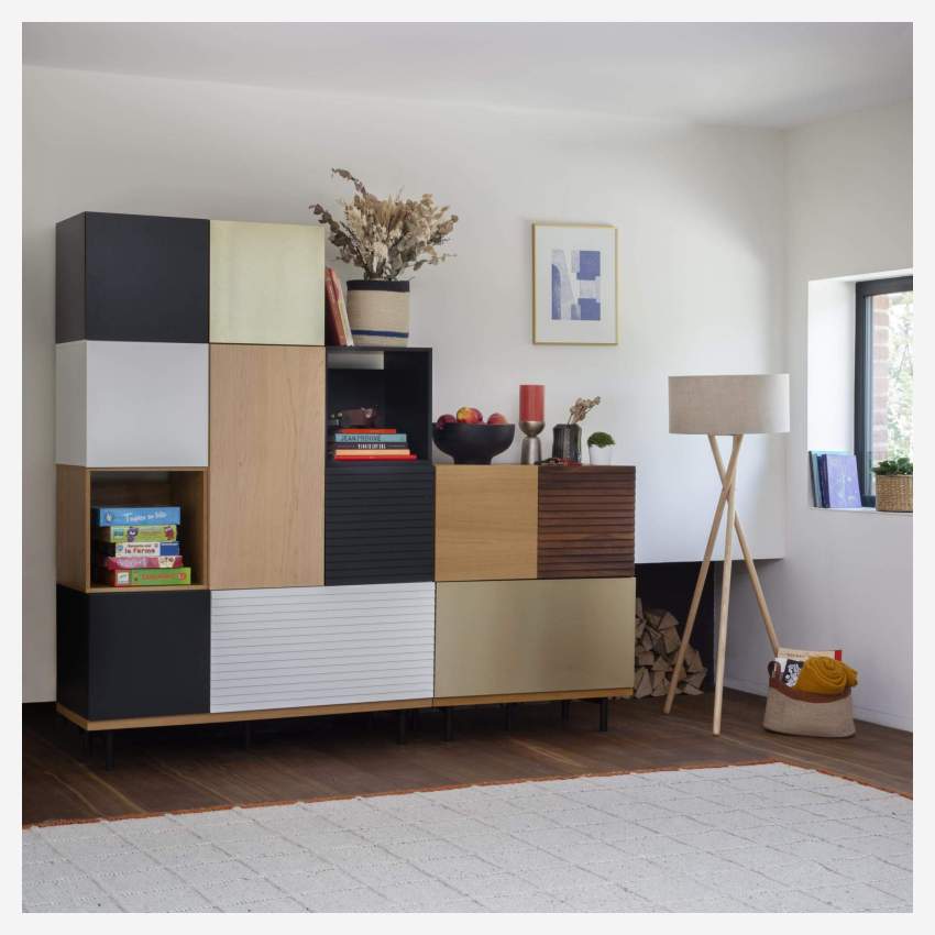 Kleine modulare Aufbewahrungsbox, offen - Naturholz - Design by James Patterson