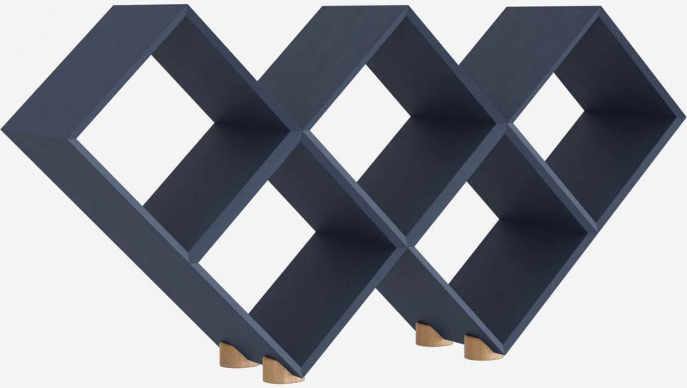 Regal mit 5 würfelförmigen Fächern aus Holz - Blau - Design by Dominique David