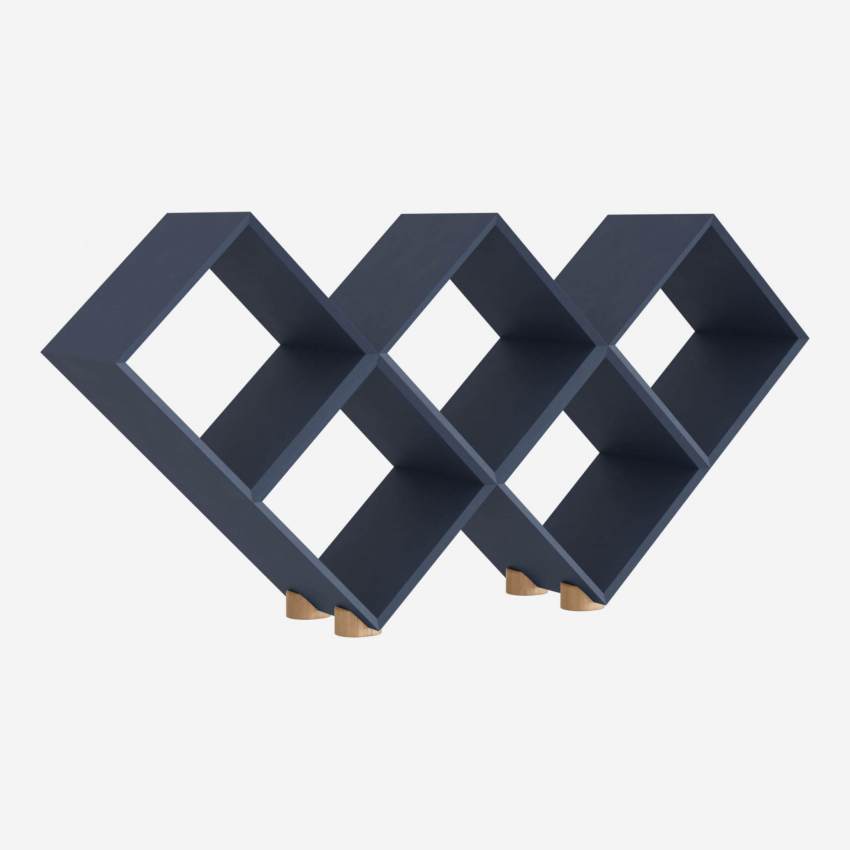 Regal mit 5 würfelförmigen Fächern aus Holz - Blau - Design by Dominique David