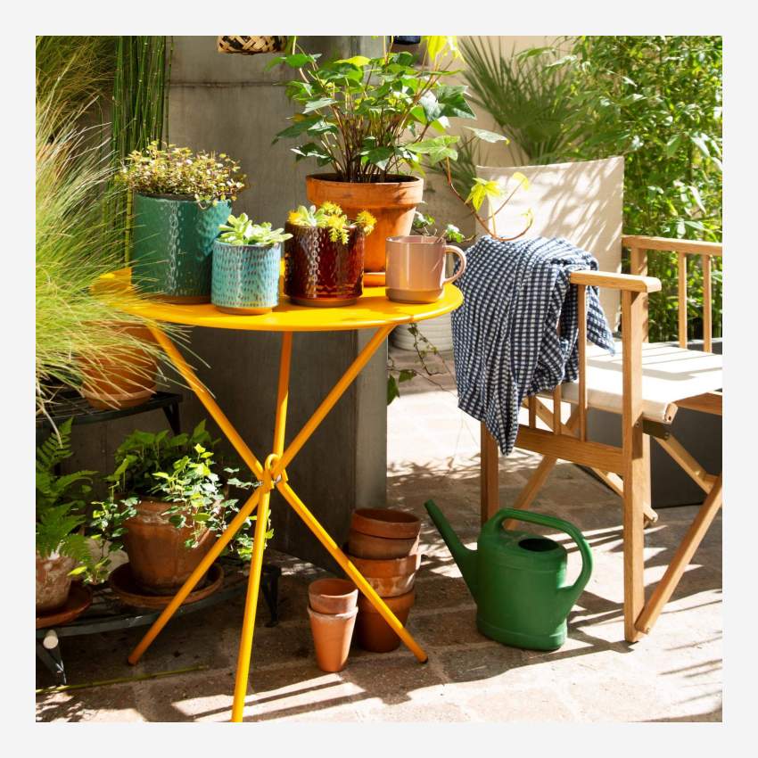 Cadeira de jardim dobrável de aço - Cinza pombo