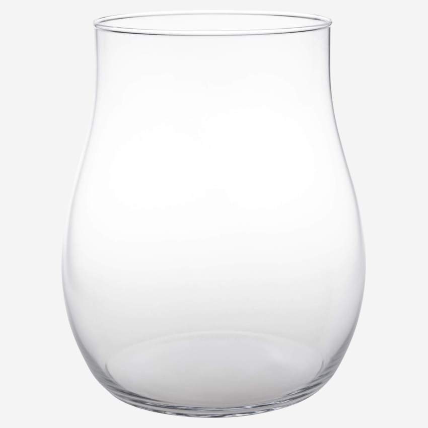 Vase en verre soufflé bouche  - 22 cm - Transparent