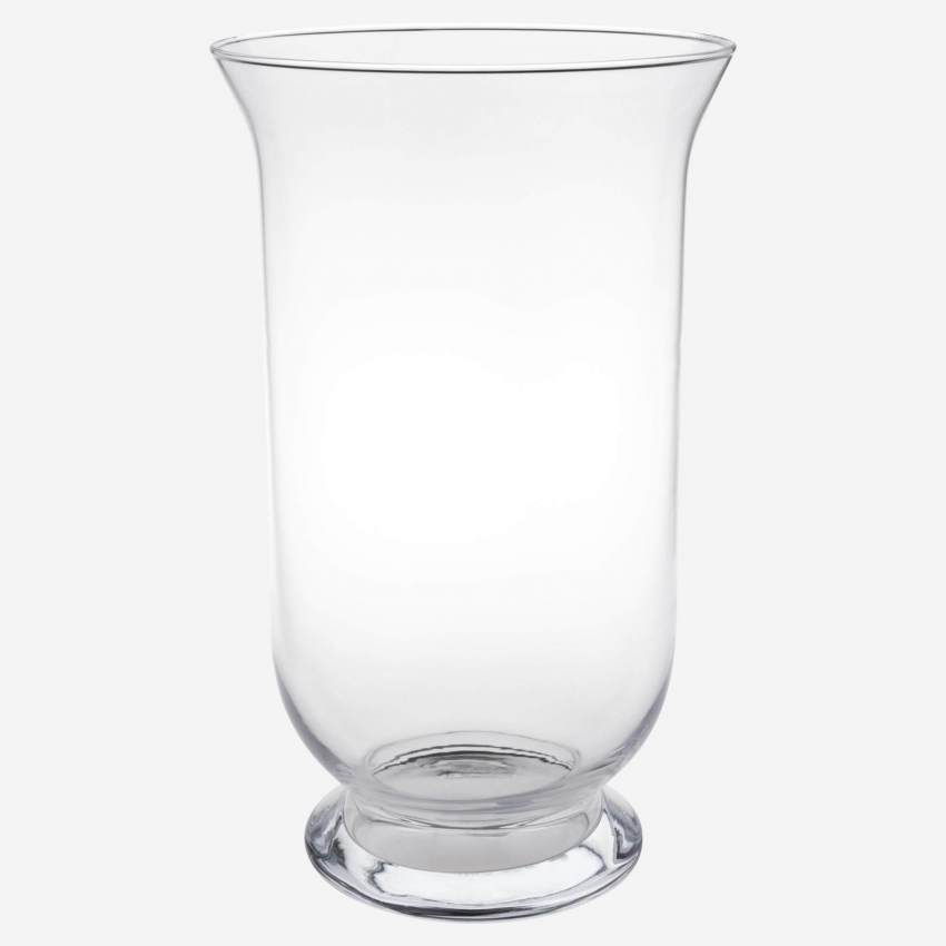 Vase en verre soufflé bouche - 30 cm - Transparent