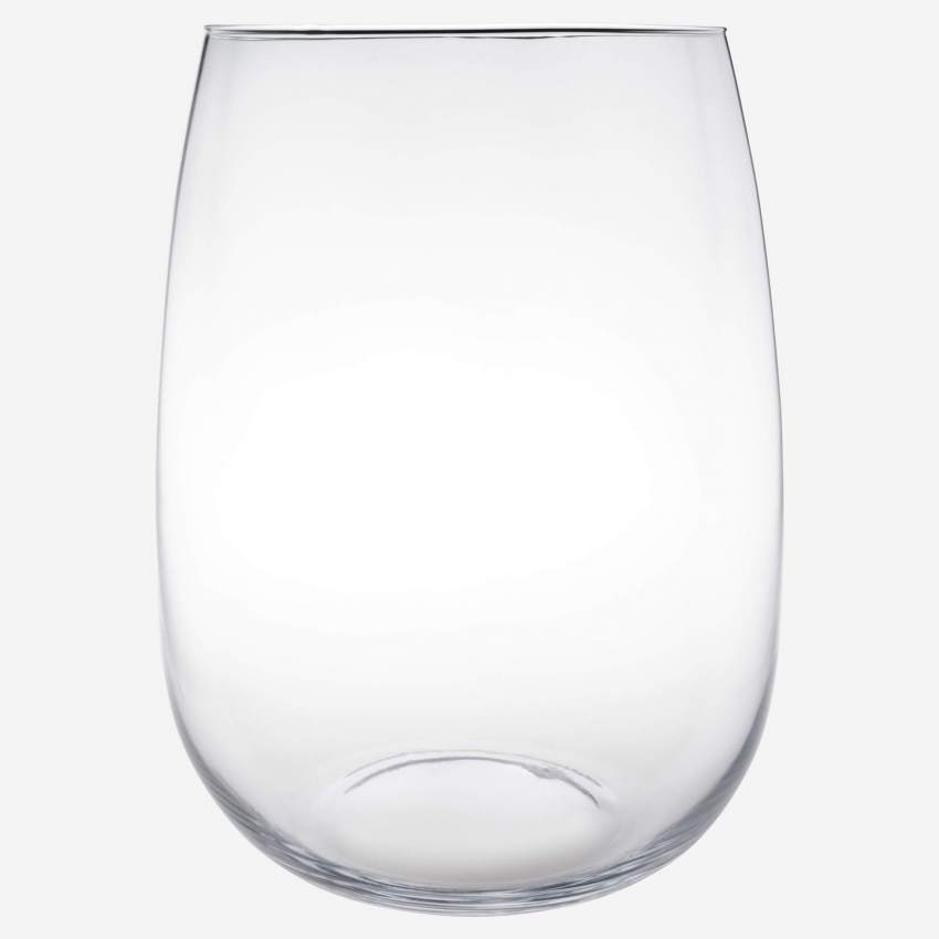 Jarrón de vidrio soplado - 26 cm - Transparente