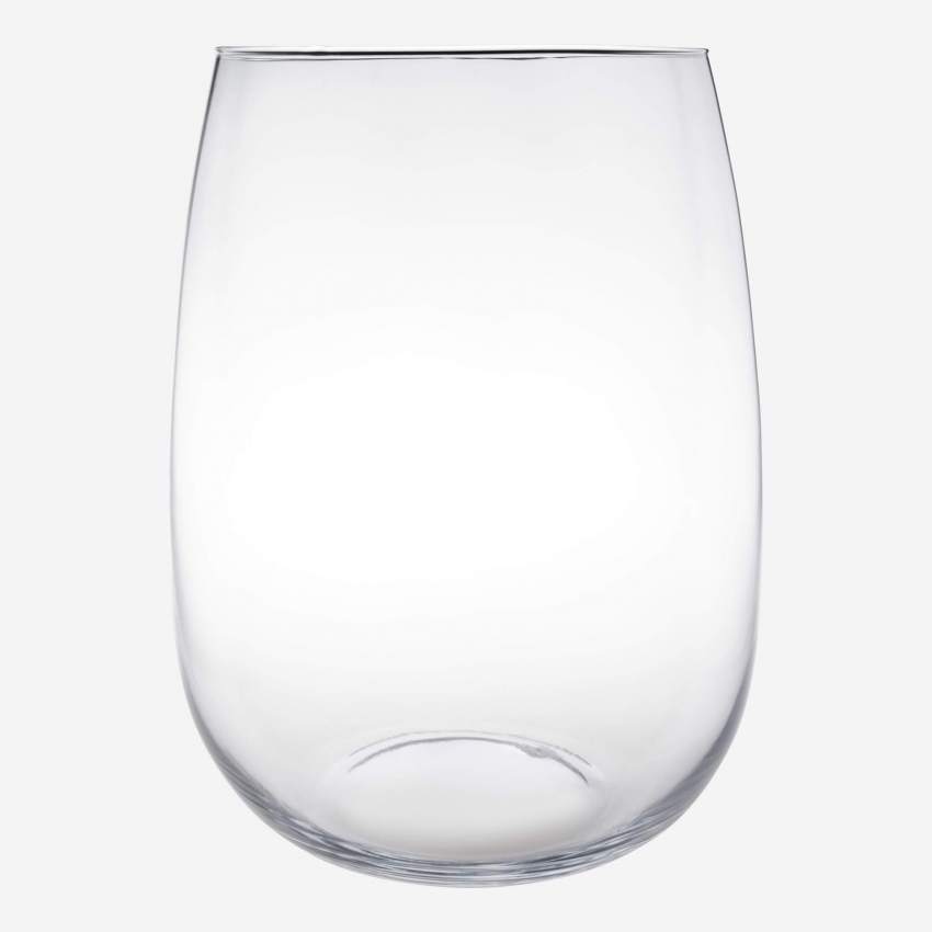 Vase aus geblasenem Glas - 26 cm - Transparent