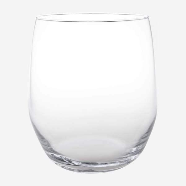 Vase en verre soufflé bouche  - 33 cm - Transparent