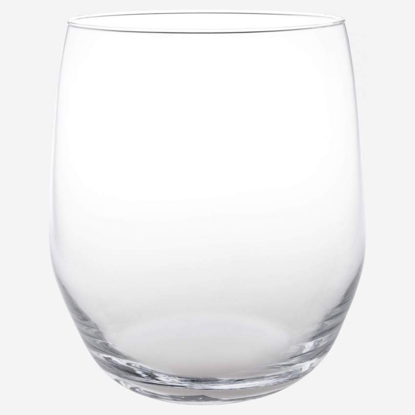 Vase en verre soufflé bouche  - 33 cm - Transparent