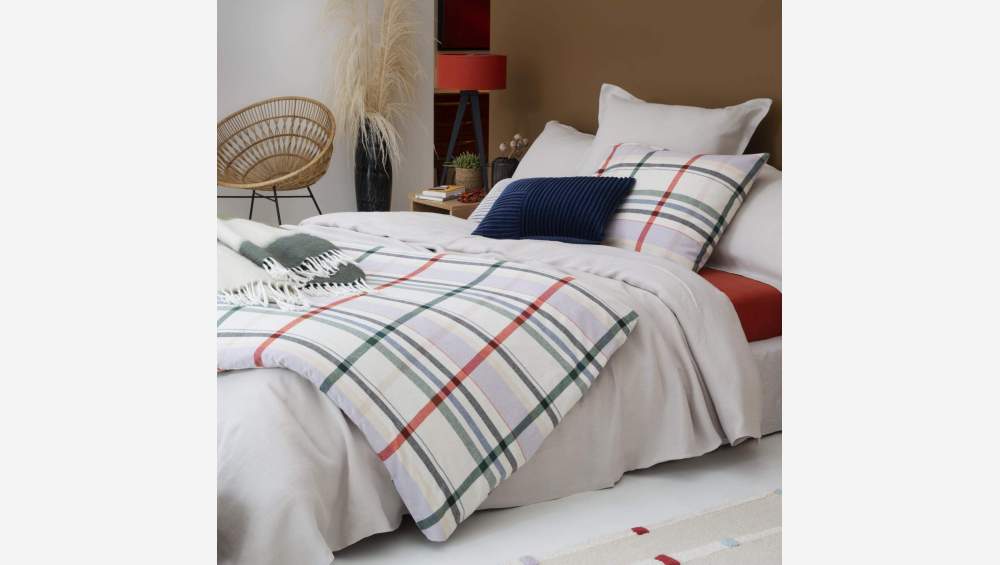 Conjunto de cama em flanela de algodão - 240 x 260 cm - Multicolor