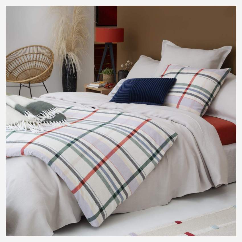 Conjunto de cama em flanela de algodão - 220 x 240 cm - Multicolor