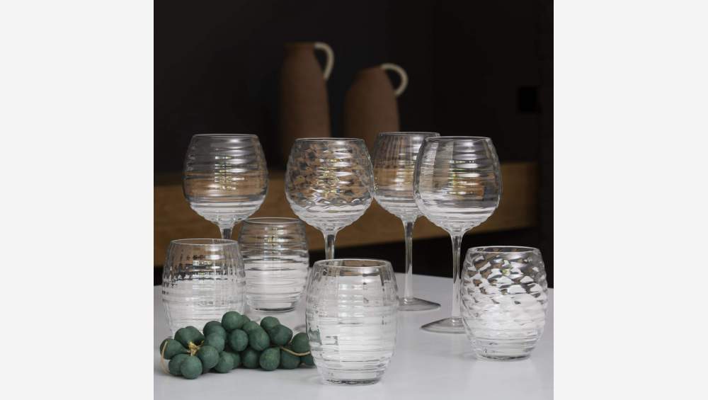 Set van 4 glazen bekers - 465 ml - Transparant