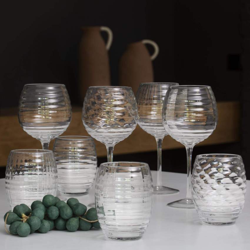 Set 4 copas redondas de vidrio - 610 ml - Transparente